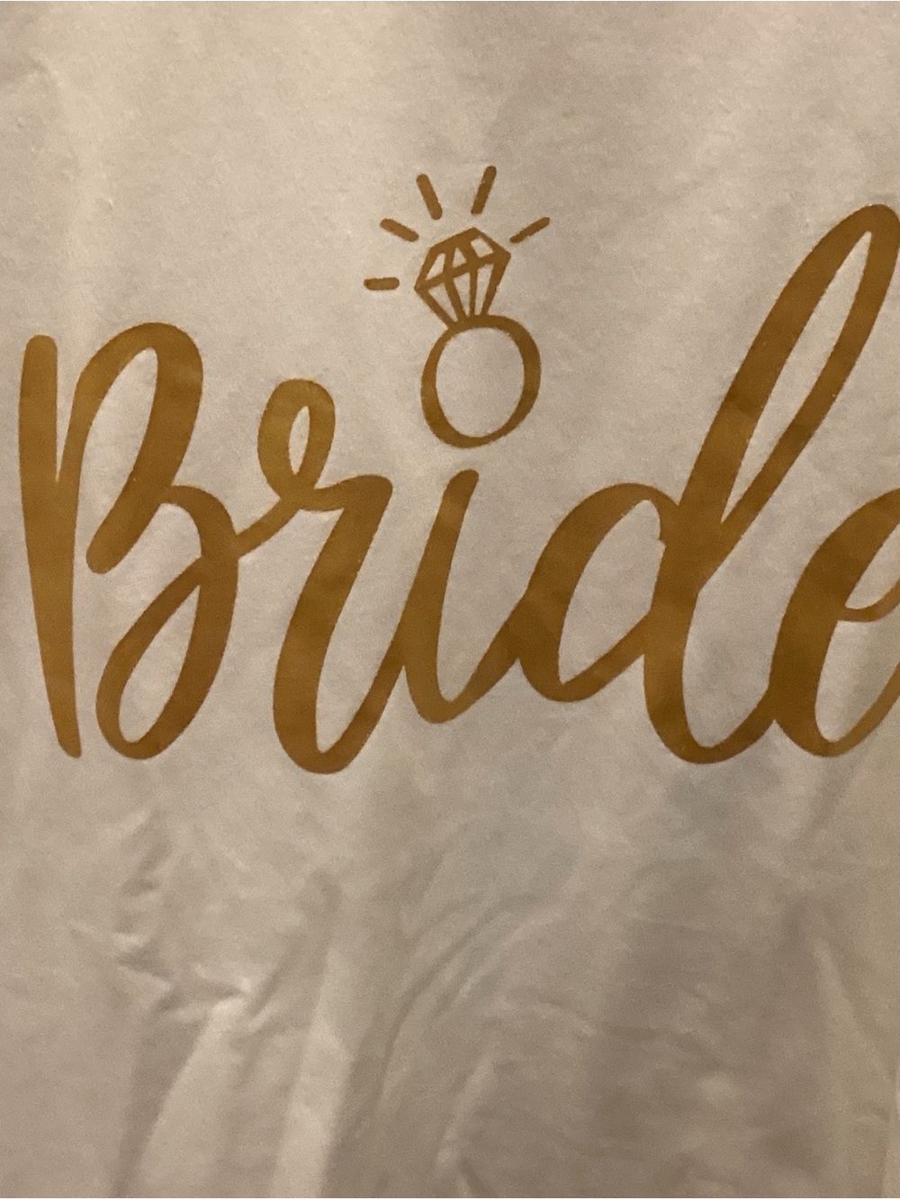 Bride Graphic T-Shirt - White with Gold Print size Med - Picture 7 of 7